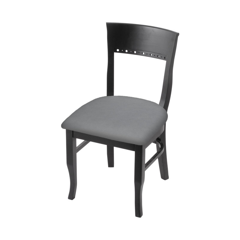 Hampton 19.25'' H Upholstered Beech Side Chair, Black, Canter Folkstone Gray