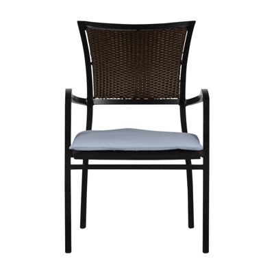 Aire Stacking Patio Dining Armchair With Cushions