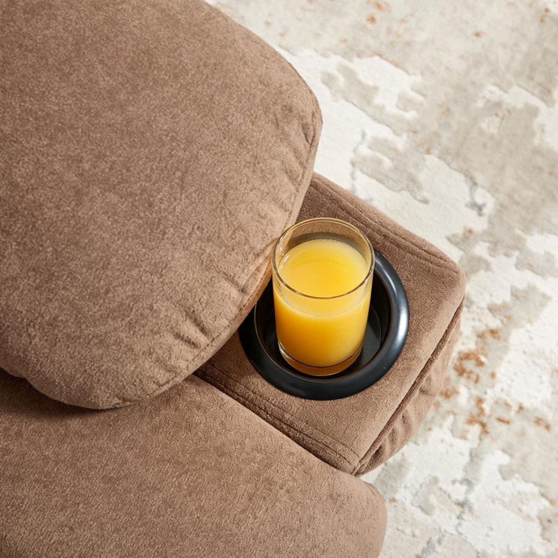 Fauteuil inclinable de massage de 37,4 po Rosalin avec deux porte-gobelets latéraux et deux télécommandes idéales pour la maison (ensemble de 2)