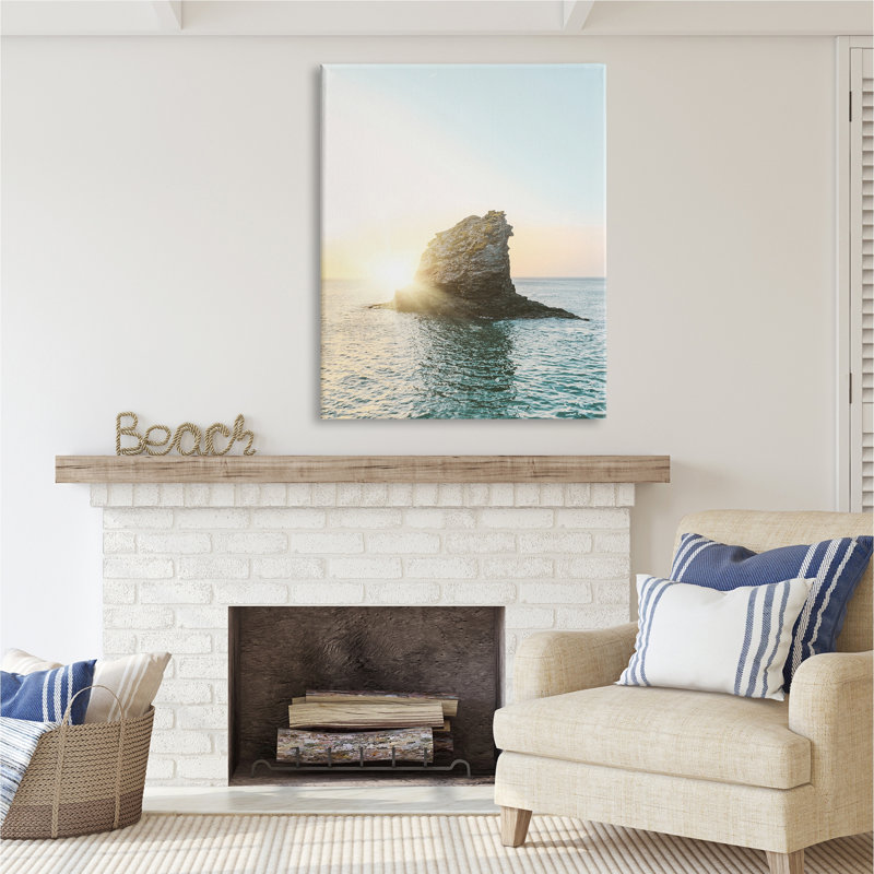 "Stupell Industries Ocean Rock at Sunset", art mural sur toile par Sissi et Seb, H 48 po x l 36 po x P 1,5 po