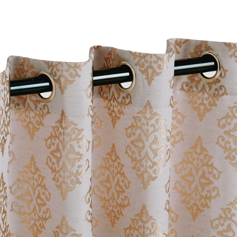 Ensemble de rideaux Venetian Damask, Doré, L 52 po x L 96 po