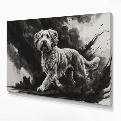 «Dogs Briard Gray», art mural sur toile