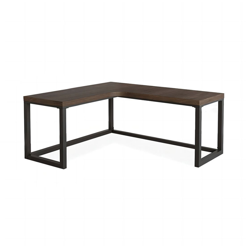 Bureau d'angle moderne et simple en bois massif en forme de L, H 29,53 po x l 62,99 po x P 55,12 po, Retour à gauche