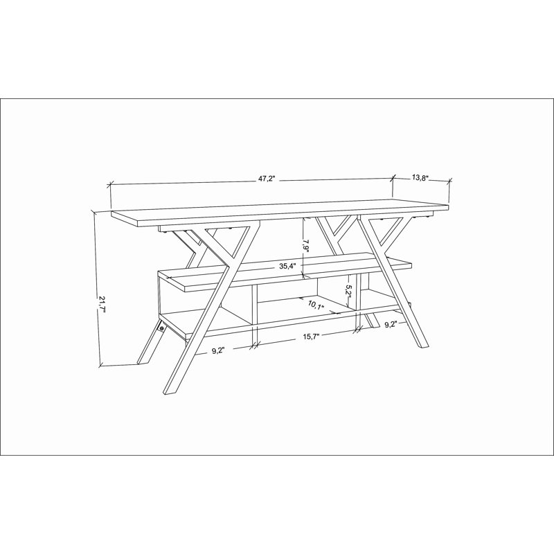 Tolchester TV Stand for TVs up to 50", Gold/Wenge