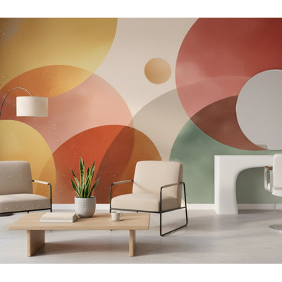 Abstract Circles Wallpaper Geometric Modern Wall Mural