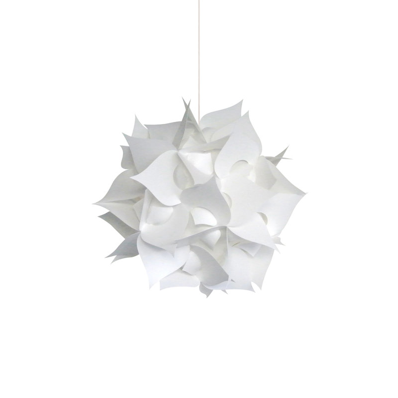 Akari Lanterns Small Spades Hanging Pendant Lamp - Warm white glow, 12" H x 12" W