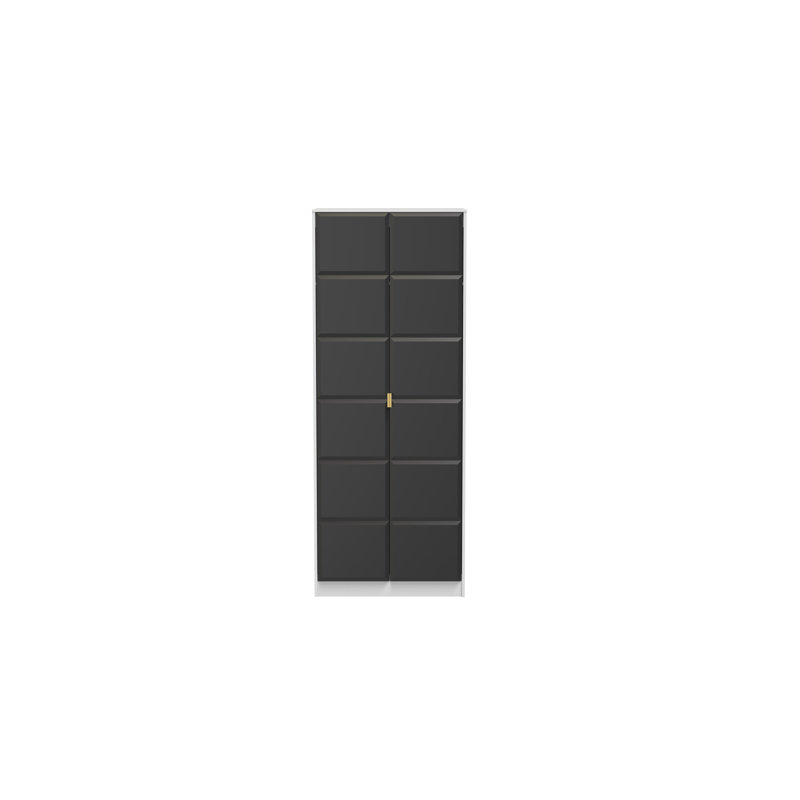 Allem 2 Door Wardrobe, Graphite/White