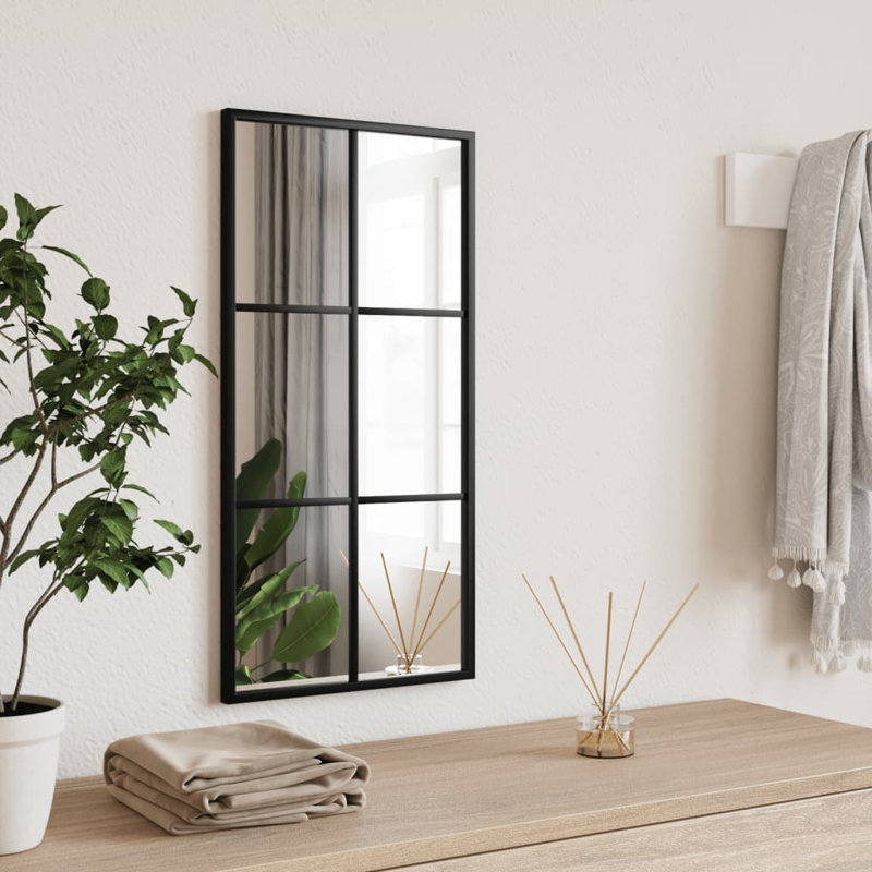 Mikayia Rectangular Metal Wall Mirror, 60cm H x 30cm W