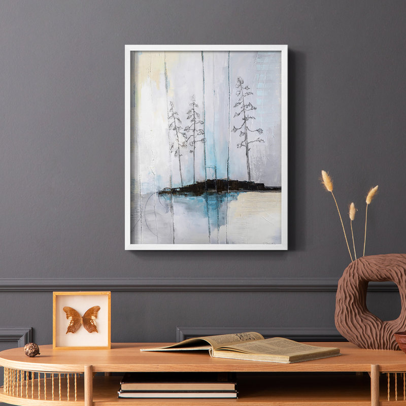 «In the Company of Three», reproduction encadrée - bois massif, Blanc, H 28 po x l 22 po