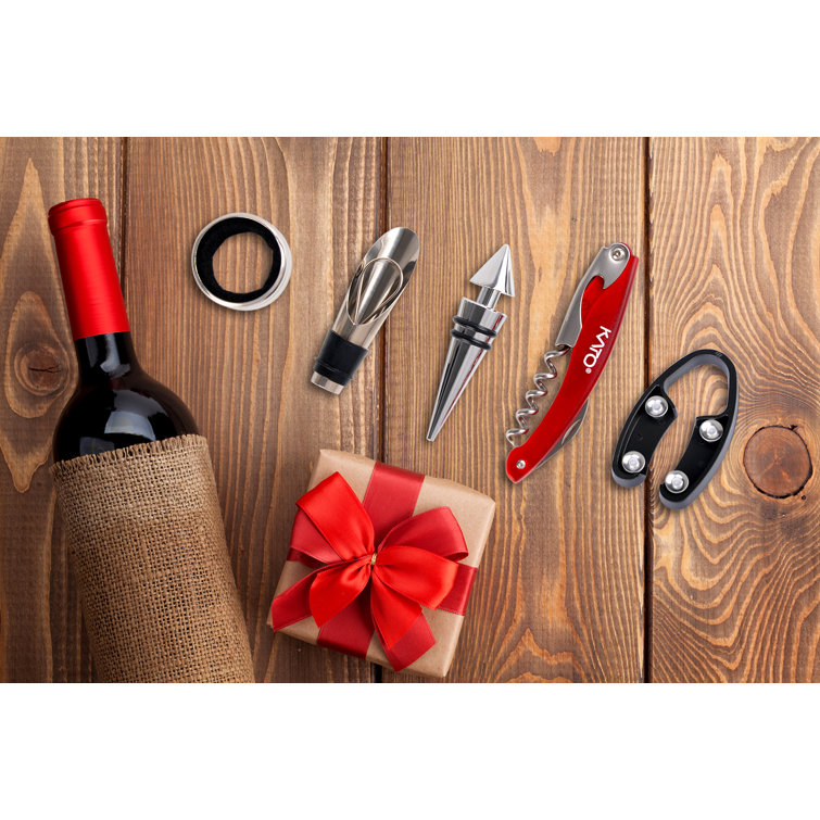 Tirrinia Wine Bottle Accessories Set - Red Wine Corkscrew Opener