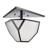3-Light 21" Architectural Glass Semi-Flush Mount