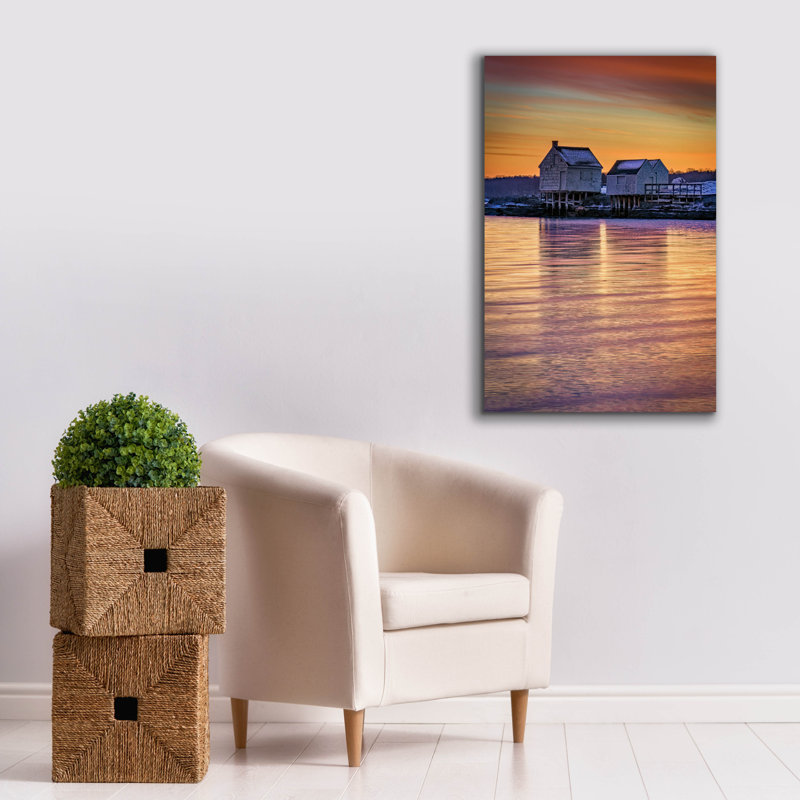 «Fishermans Point Sunrise» par Rick Berk, art mural sur toile, H 40 po x l 26 po