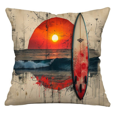 Surfing Throw Pillow, Beach  Pillows