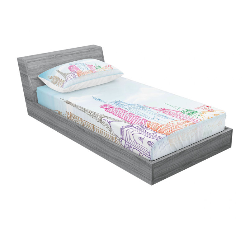Microfiber Sheet Set, Twin Sheet Set with Fitted Sheet