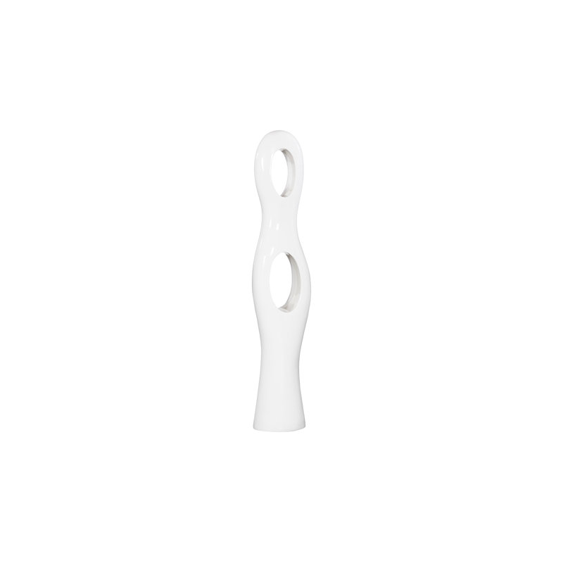 Double Circle Sculpture, Roman Stone, White