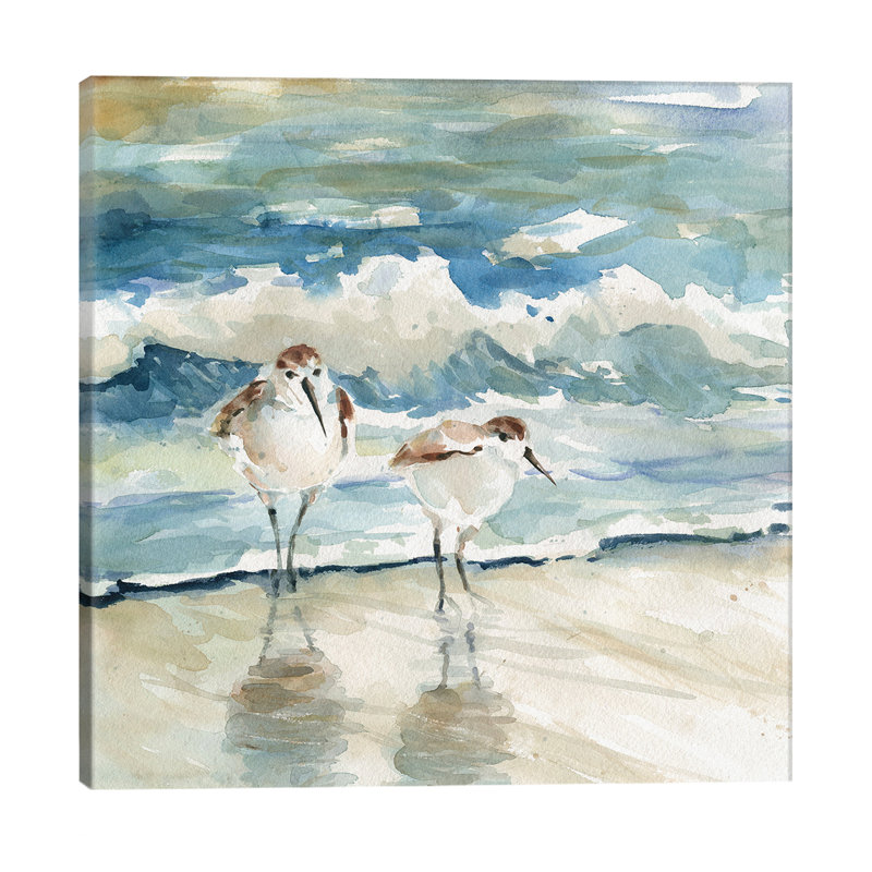 Beach Birds by Carol Robinson - Painting on Canvas, No Frame, 66.04 cm H x 66.04 cm W x 3.175 cm D