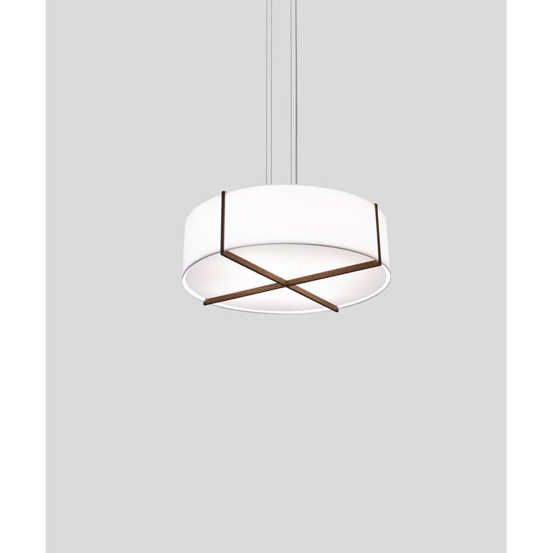 Plura 1 - Light LED Pendant, Dark Stained Walnut, 3000, Gloss White