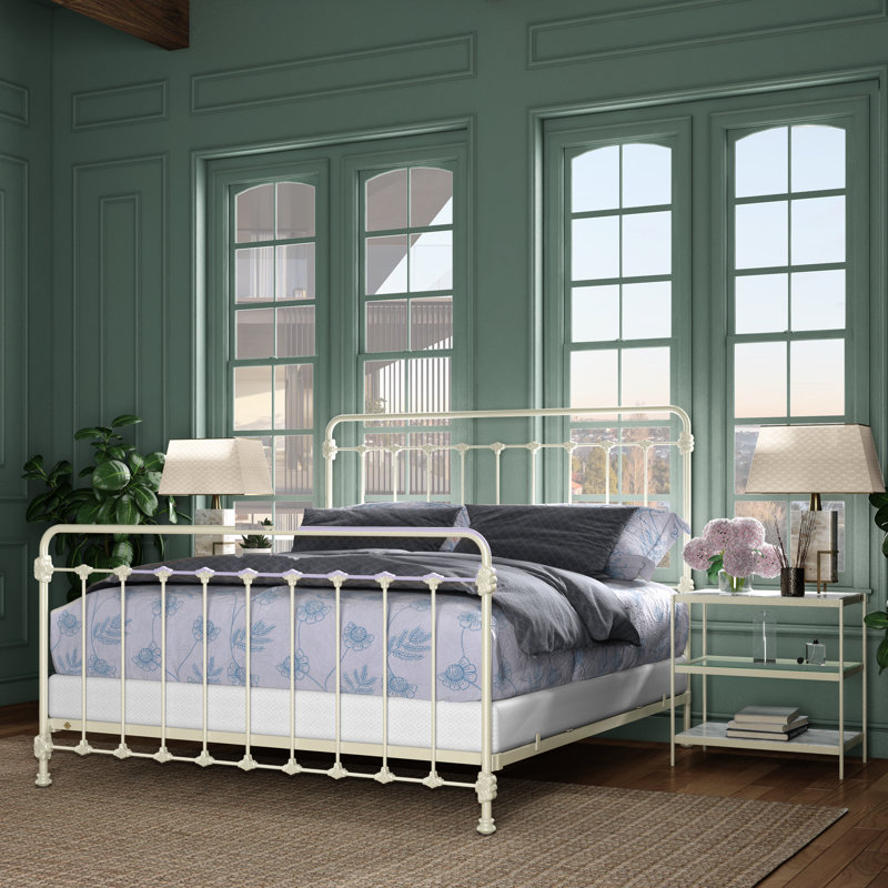 160 Picket Fence Bed | Complete Standard, Gloss Off-White, King
