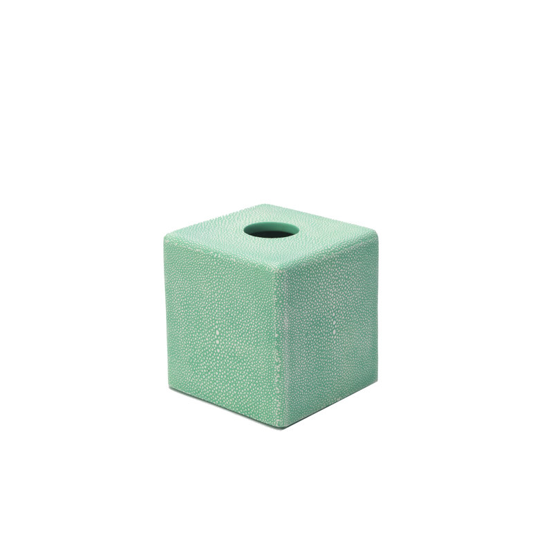 Housse pour boîte de tissu Samurai, Chagrin turquoise