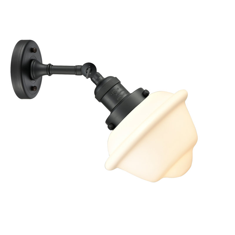 Gaspard Dimmable Bath Sconce, Matte White Cased, 60 Watt Vintage Incandescent Bulb, Matte Black