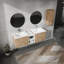 Meuble-lavabo mural élégant avec rangement abondant et lavabo élégant