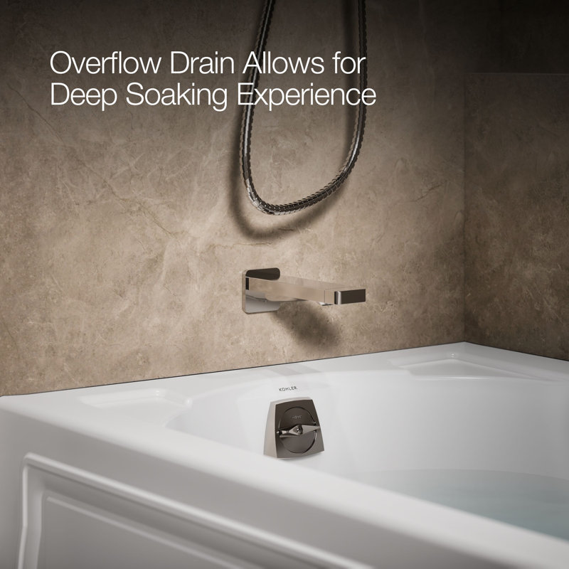 Devonshire 60" x 32" Alcove Soaking Acrylic Bathtub, White, Left