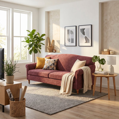 77.5" Modern Loveseat Sofa, 2-Seater Upholstered Couch with Rolled Arms, Premium Chenille Fabric, Deep Seat Design for Living Room, Classic American Design with Rubberwood Legs