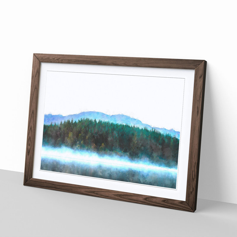 Fir Tree Forest - Picture Frame Graphic Art Print, 33cm H x 45cm W x 2cm D, Walnut Framed