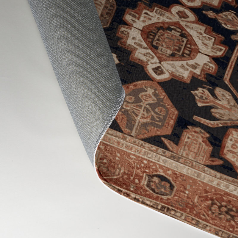 Tapis d'intérieur et d'extérieur brun Persian, Rectangle 5 pi x 7 pi