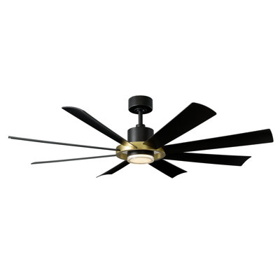 Aura 8 - Blade Indoor/Outdoor Smart Ceiling Fan with Adjustable CCT 2700K-3000K-4000K-5000K LED Light Kit and Remote Control Included, Works With Alexa and iOS or Android App