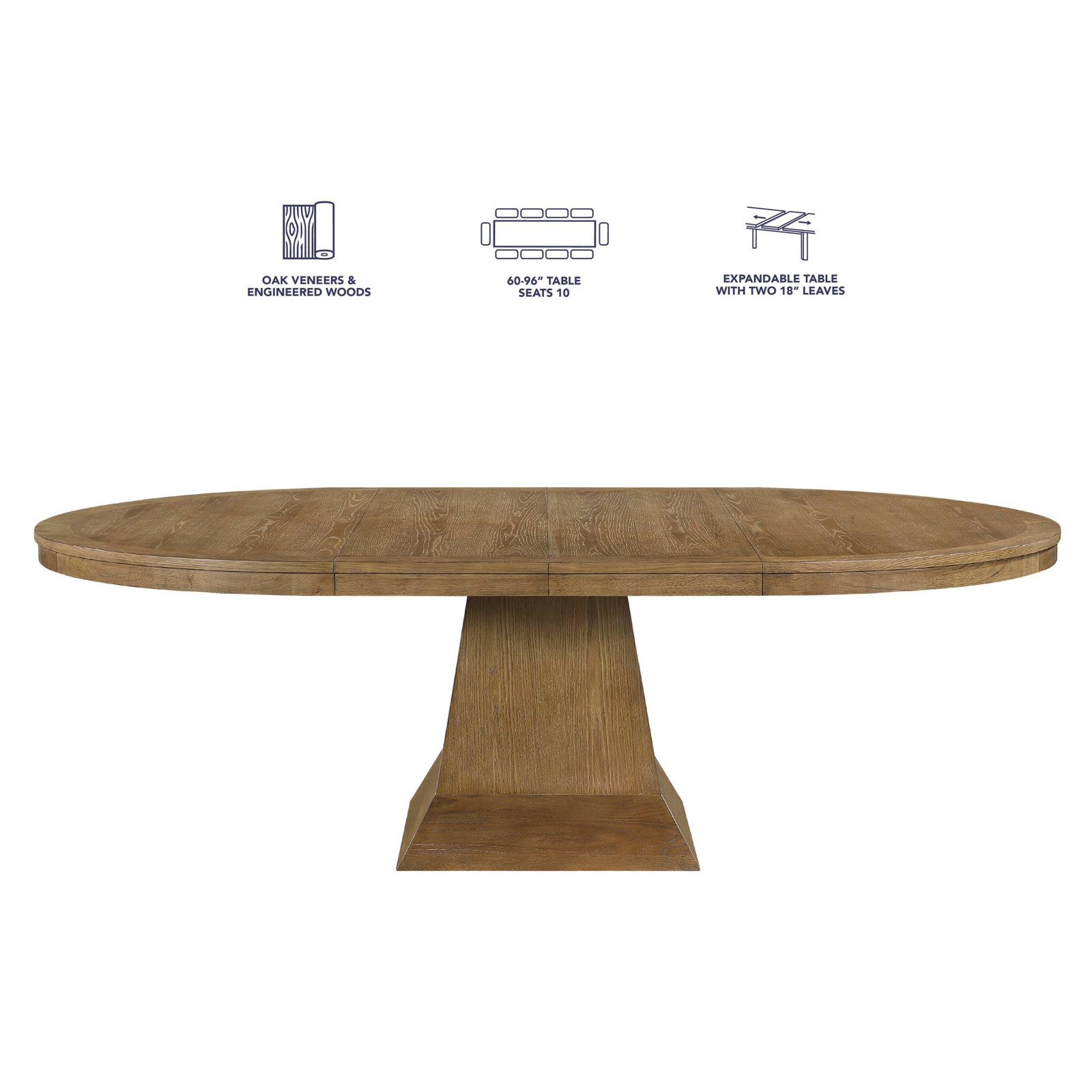 Vaughn 60-96" Dining Table, Driftwood