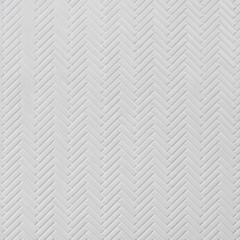 Monogramme à chevrons 11,14 po X 11,14 po Carreau de mosaïque de plancher et de mur en porcelaine brillante (0,86 pi2 / chaque)