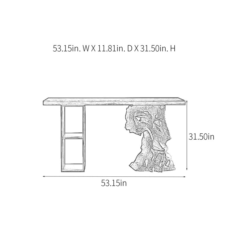 Retro Minimalist Art Console Table, 31.5" H x 53.15" W x 11.81" D