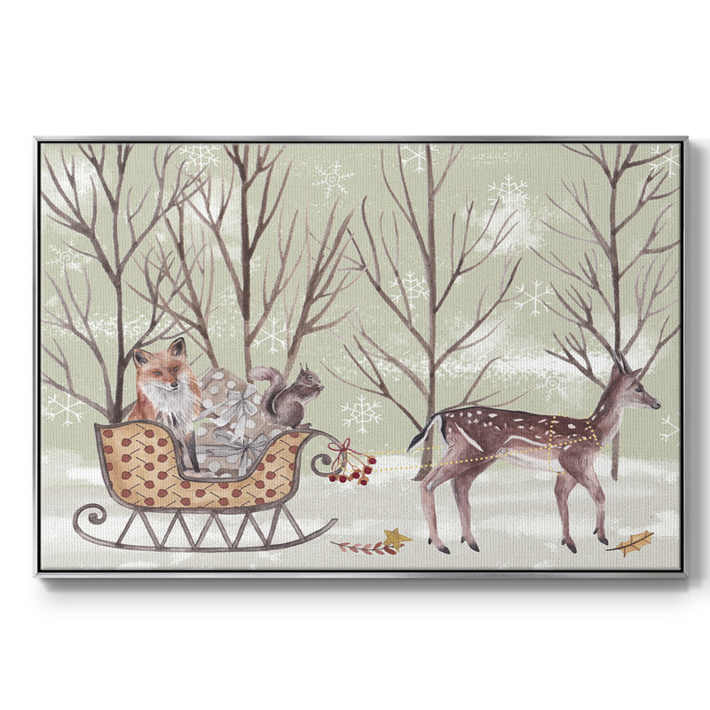 Christmas Time I, H 17 po x l 25 po x P 2 po, Toile avec cadre argenté