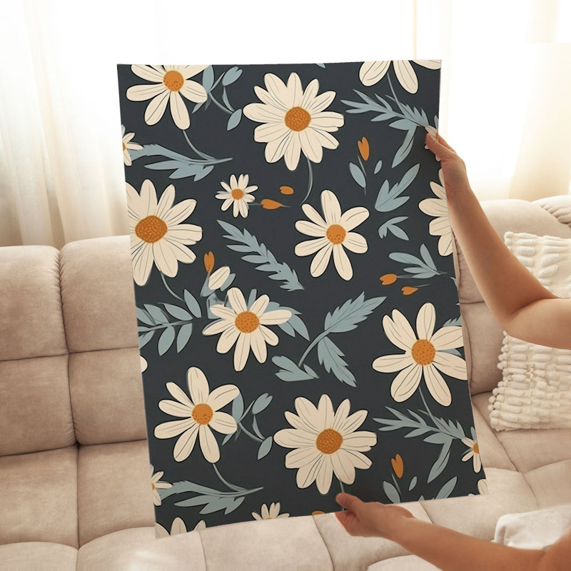 Motif floral de marguerites, H 16 po x l 12 po