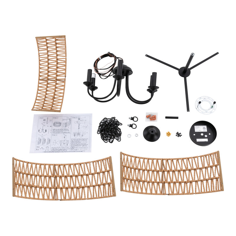 Lustre bohémien 5 lumières à hauteur réglable pour les salles à manger, les salons et les cuisines