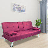 Schons Twin 66" Wide Tufted Back Futon and Mattress