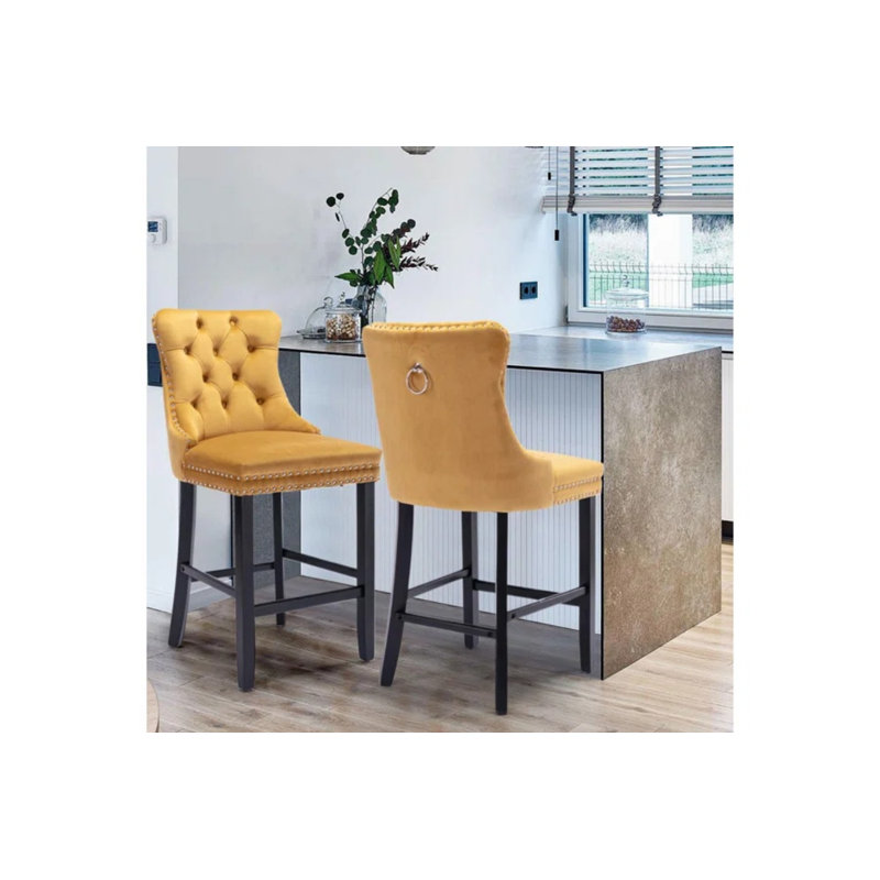 Tabouret 27,2 po Zuckerman, Noir, Jaune