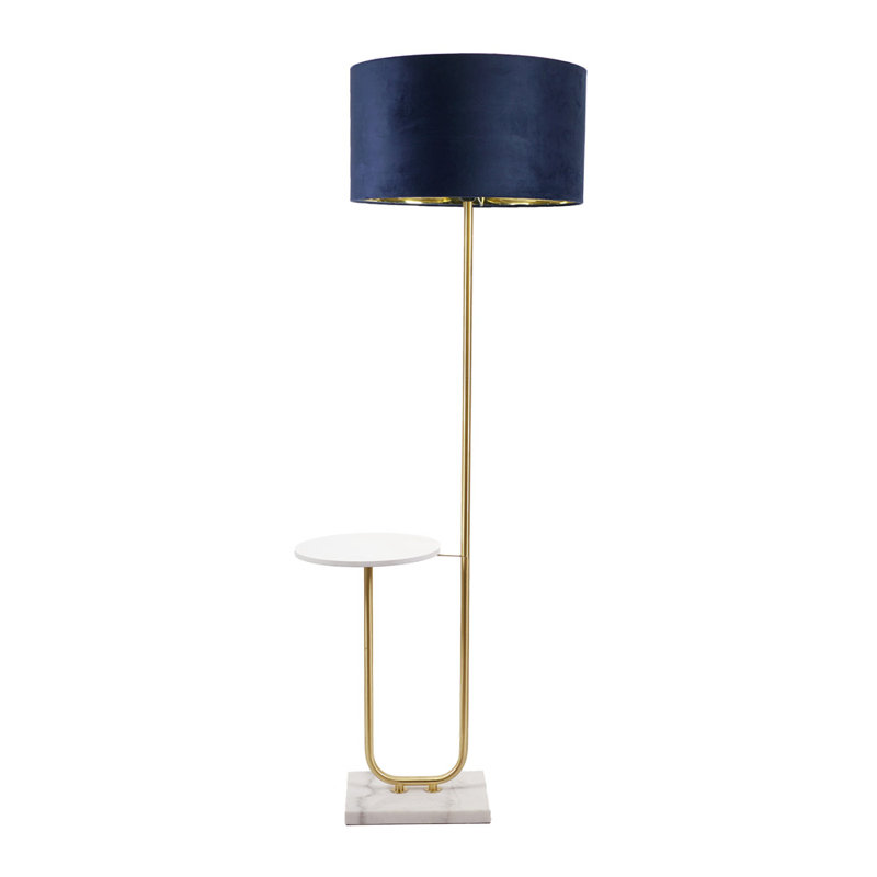 Ahlayla 146cm Traditional Floor Lamp, Brushed/White, Yes, Blue/Gold