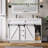 48" Farmhouse Double Sink Bathroom Vanity With Barn Door & Storage Drawers-15817230