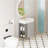 21.6" Open-Shelving Vanity With Ceramic Sink, Soft-Close Door, Left Storage Shelf, Assembly Needed, Grey-1791725122
