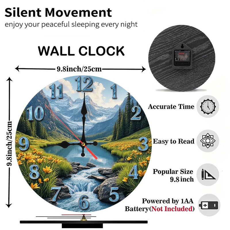 Horloge murale Mountain Lake