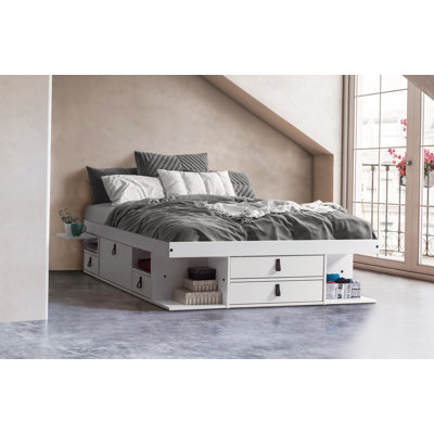 Pharr Storage Platform Bed Frame with Drawers and Shelves