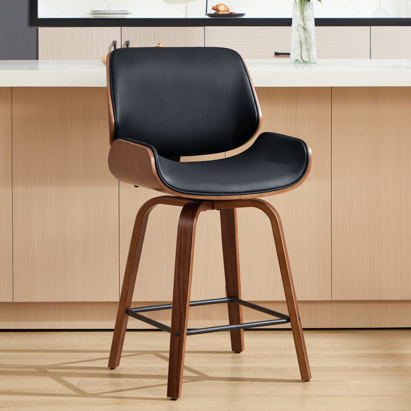 Tabouret de comptoir pivotant 24 po, Noir