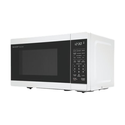 Four à micro-ondes de 700 watts avec comptoir de +30 secondes Sharp SMC0760KWC, cuisinière express, dégivrage automatique, plateau tournant Carousel®, affichage à DEL blanc, blanc