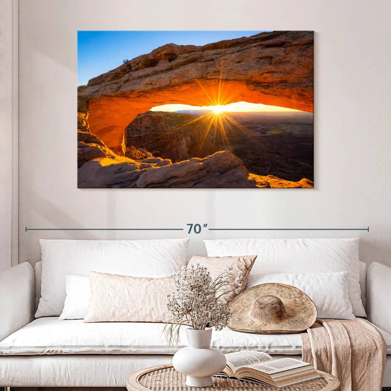 Kavia Mesa Arch Sunrise Canyonlands National Park, H 32 po x l 48 po