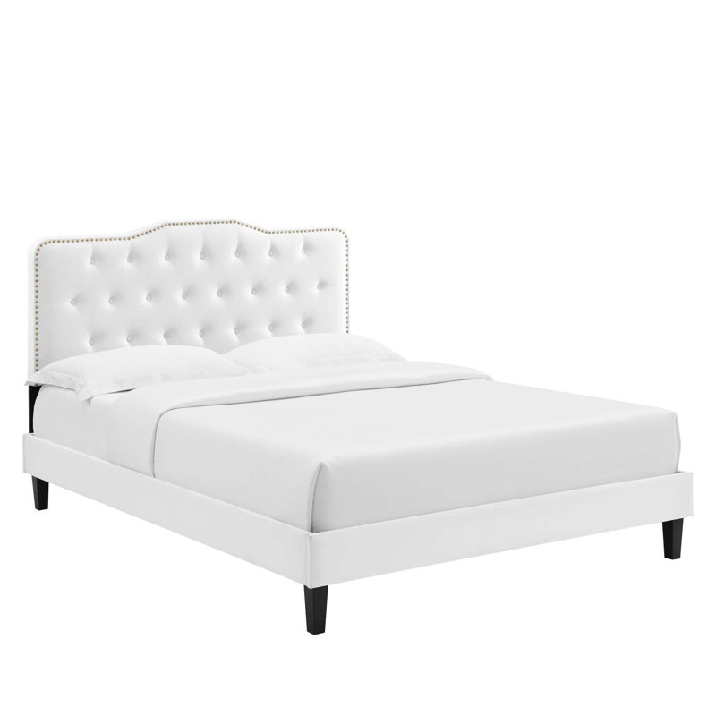 Modway Amber Platform Bed, White, King