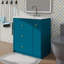 Ensemble de meuble-lavabo de salle de bain 30 po avec lavabo en céramique, meuble-lavabo simple autoportant à quatre tiroirs et armoire de rangement moderne