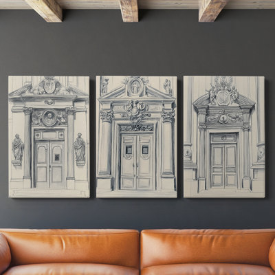 Lanscape Study Series V - Ensemble de toiles tendues avec châssis Premium - Prêt à être accroché