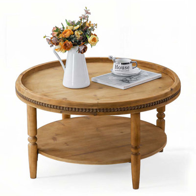 2-Tier Storage Round Coffee Table